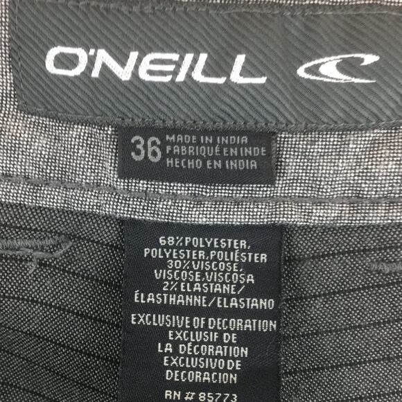 O'Neill Gray Striped Hybrid Board Shorts Men's Size 36 - Picture 5 of 13